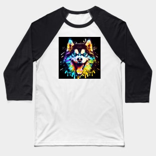 Cute Siberian Husky Design Baseball T-Shirt